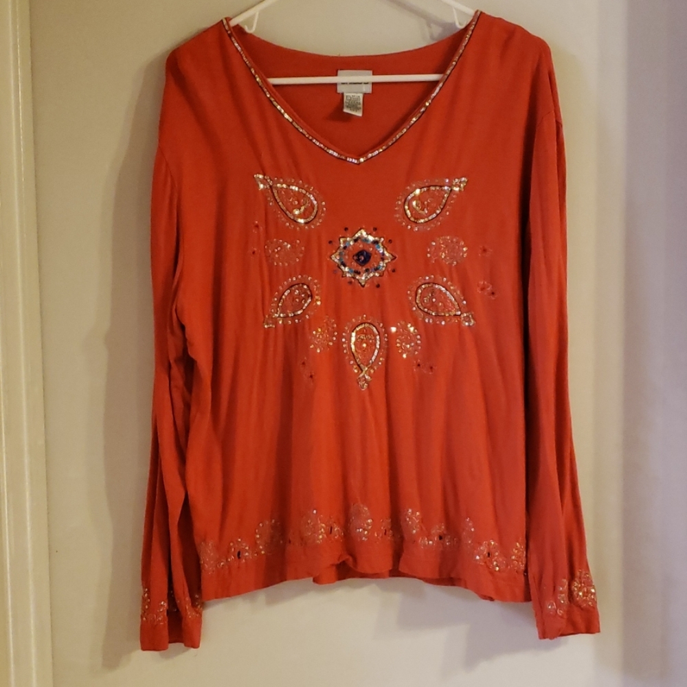 Vintage chico's beaded top